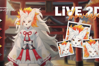 design live 2d anime, live 2d character, 2d vtuber, male vtuber, custom live 2d