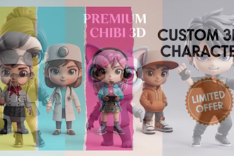 3d model 3d cute character animal chibi character cartoon toy mascot printing