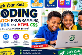 teach your kids coding scratch programming, python and HTML CSS