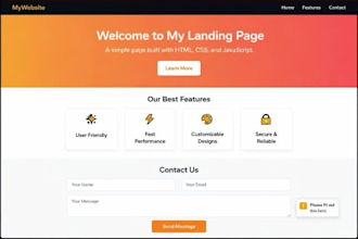 build a responsive frontend landing page website for you