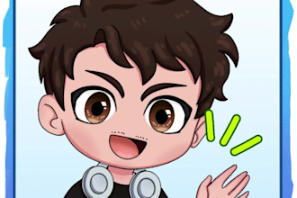 draw cute streaming emotes, badges and animated emotes