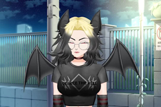 draw live2d model, 2d vtuber model, vtuber rigging, 2d character for stream