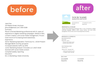 design and format your professional resume or CV