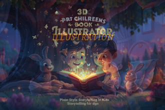 illustrate kids story book cute children book with kids activity cute art