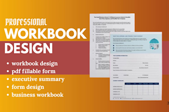 create executive summary,freebie design,pdf fillable do workbook design form