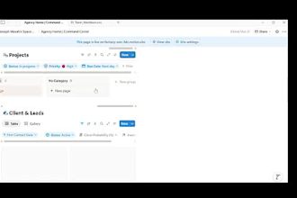 design notion dashboard for custom CRM and finance tracking