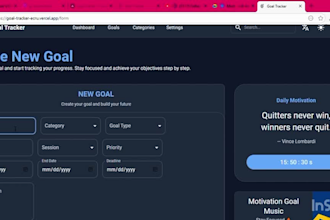 build a responsive react goal tracker dashboard