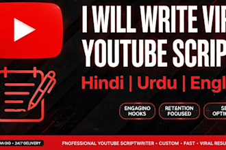 write viral youtube script in hindi urdu and english with hook