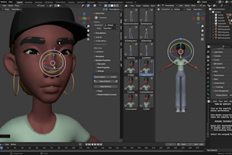 rig3d for lens studio, facetrack setup, hik rig, ik fk, shapekeys, daz nsf rig