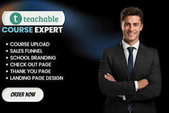 teachable online course website teachable landing page teachable sales funnel