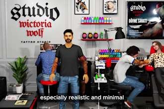 create a talking personalized 3d business card animation with qr code