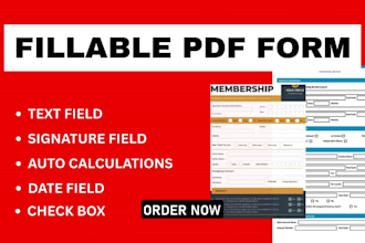 create fillable pdf form editable interactive pdf form application form design