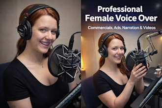 record a professional female voice over for commercials ads narration and video