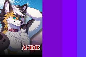 draw anime furry art and custom fursona character