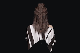 build realistic 3d hair unreal metahuman hair, braid hair model, xgen hair, fur