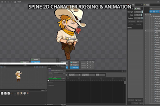 rig and animate your 2d game asset character props item sprite sheet in spine 2d