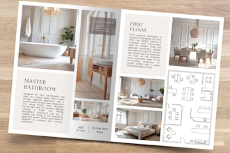 create property listing catalog brochure real estate flyer canva pdf design