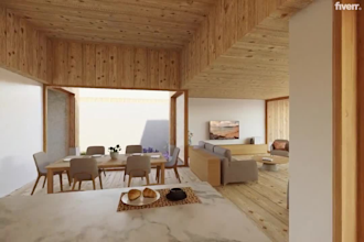 do 3d virtual walkthrough video animation for architecture exterior and interior