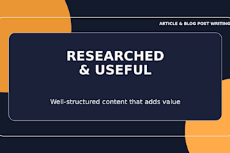 write engaging SEO friendly articles and blog posts for your website