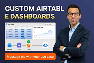 build your airtable database, softr client portal, web app, or glide app