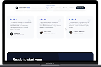 build a modern construction company website with cms