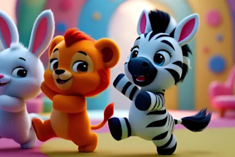 create high quality ai kids animation nursery rhyme kids songs 3d cartoon video