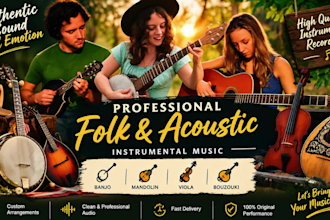 record professional banjo, mandolin, viola ,bouzouki for your song,session music