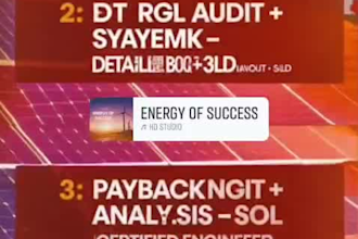design solar system, energy audit, boq, sld and 3d layout