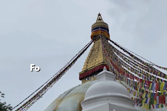 light sacred butter lamps at boudhanath stupa nepal and send you a video