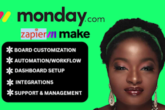 setup monday com workspace, CRM, project management and automation