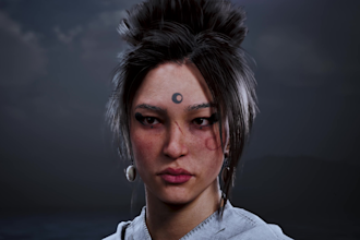 create game ready 3d character with clothes, armor, weapons and texture