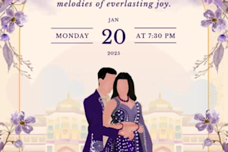 design a custom digital wedding invitation template