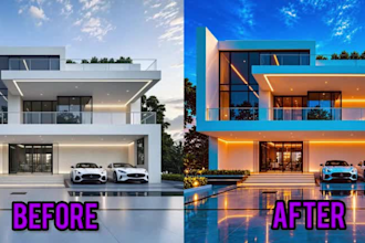 professionally edit real estate photos with hdr and sky replacement