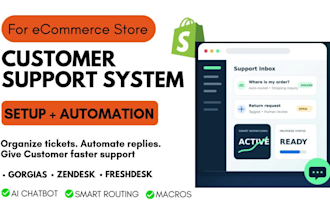 setup gorgias zendesk freshdesk CRM customer support ai chatbot for ecommerce