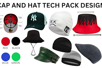 create  headwear cap hat snapback cap newsboy cap tech pack beanie cap design