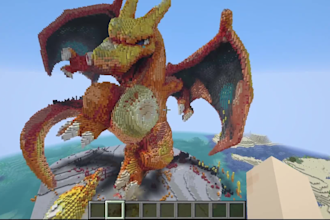 recreate your logo or image as minecraft pixel art or 3d statue