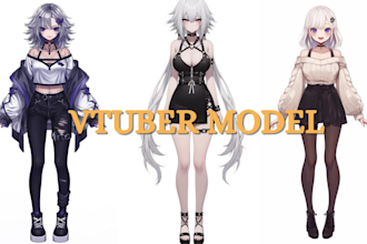 do custom vtuber model live2d vtuber rigging character design 3d vtuber vseeface