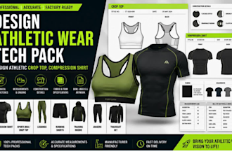 design athletic wear tech pack design athletic crop top compression shirt design