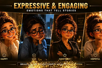 create 3d pixar style character for profile, brand or mascot