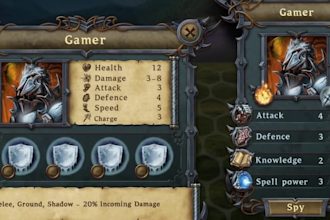 design your 2d fantasy game UI UX, rpg interface and game hud
