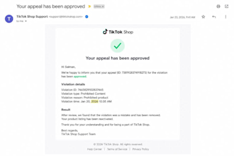 fix violation successful reinstatement tiktok shop