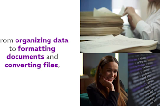 do accurate data entry, excel and word tasks