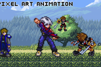 do pixel art sprite sheet animation character sprite sheet for rpg game art