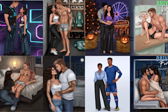 draw fantasy romance book cover illustration amazon kdp ebook cover design