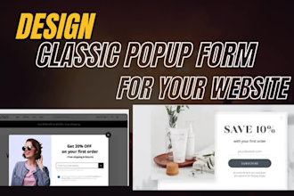 design classical high converting popup form, newsletter signup squarespace form
