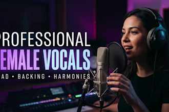 record female vocals, lead singing, and backing harmonies for your song