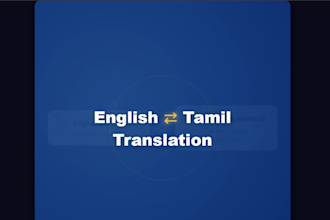 professionally translate english to tamil and tamil to english