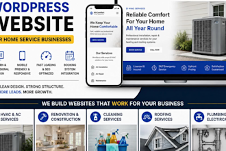 design an hvac, cleaning, or home service wordpress website