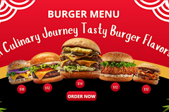 design a TV screen menu digital menu board or animated menu