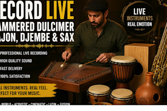 record live hammered dulcimer, cajon, djembe and sax